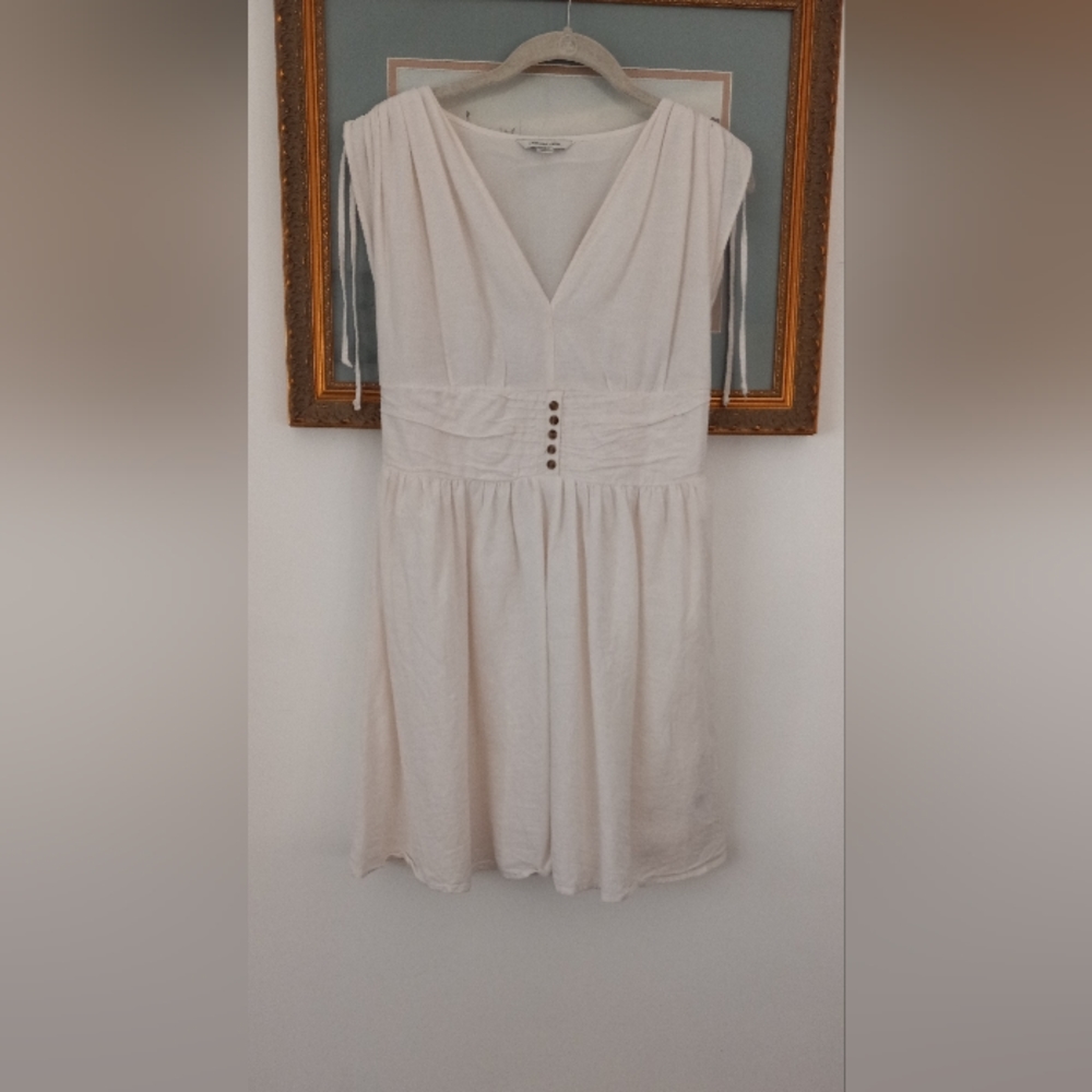 American Eagle summer dress, medium, beige cotton and linen
